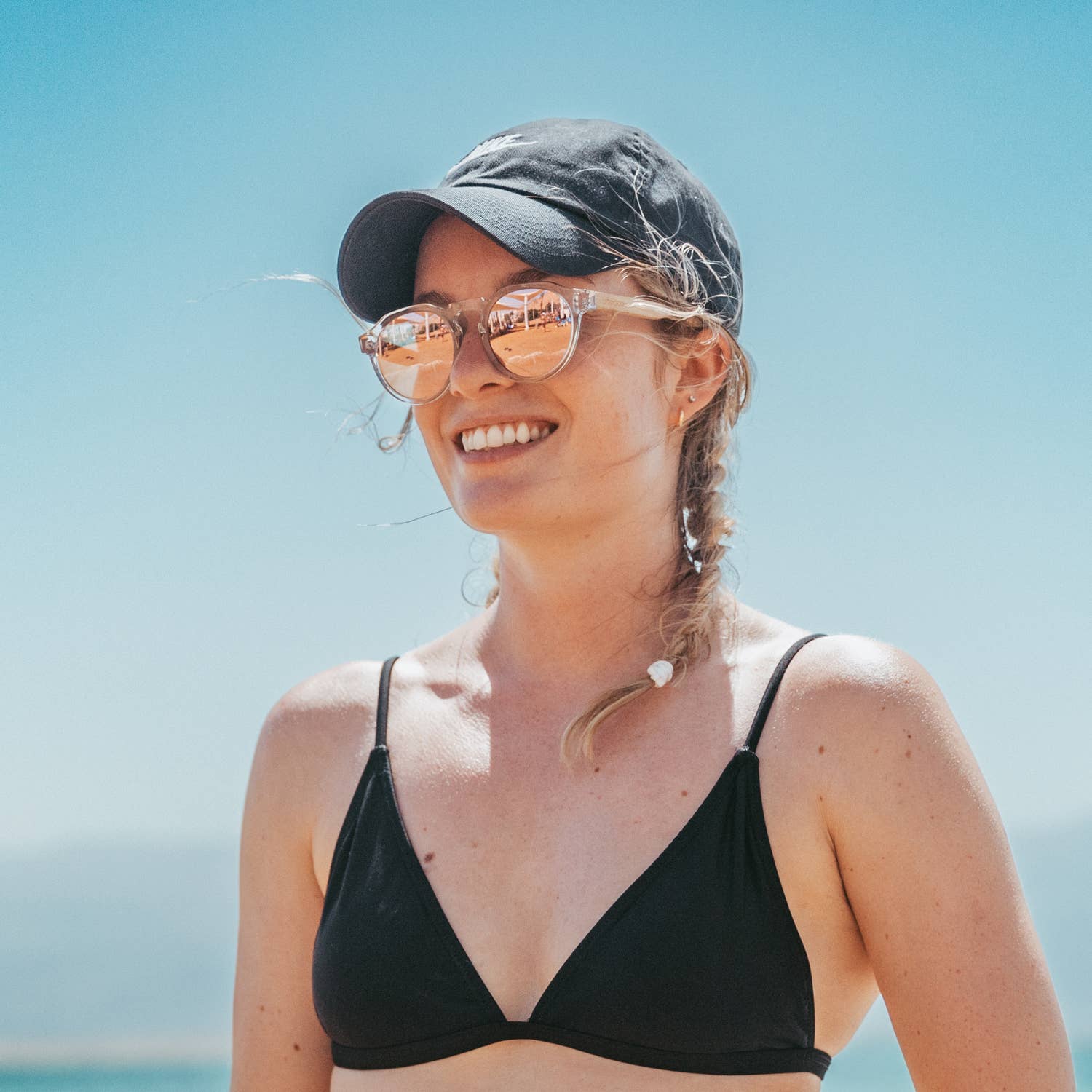 GOWOOD - Vendita all'ingrosso Occhiali da sole - Donna - Occhiali da sole in bambù Panto con montatura trasparente Lenti a specchio10