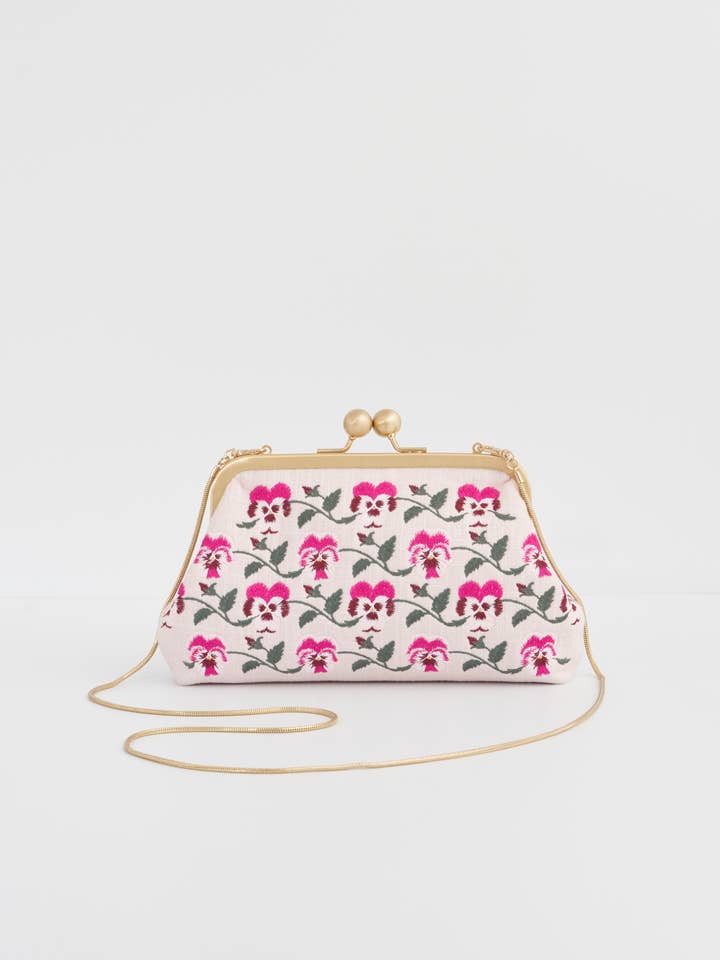 Pansy Pink Victoriana Clutch for wholesale by Fable England