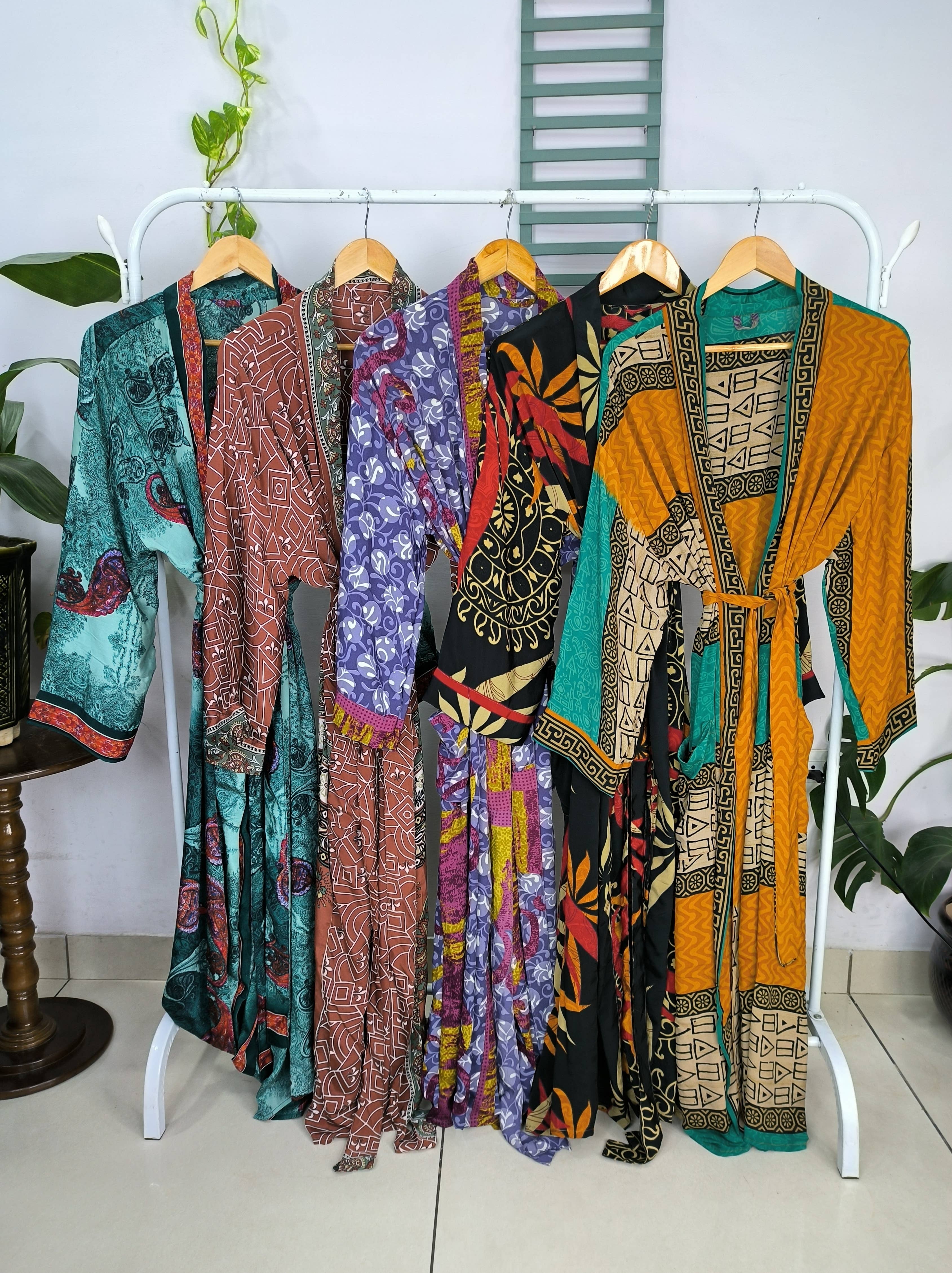 The Eastern Loom - Wholesale Kimono - Women's - Silk Soft Kimono | Upcycle Luxury Robe - One Size | Lot of 55