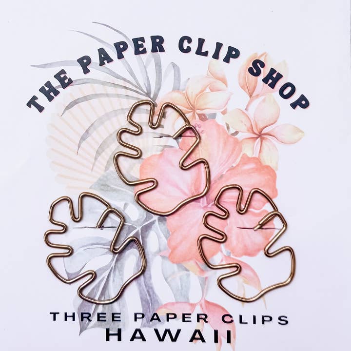 The Paper Clip Shop - Wholesale Paperclip - Bronze Monstera Leaf Paper Clips