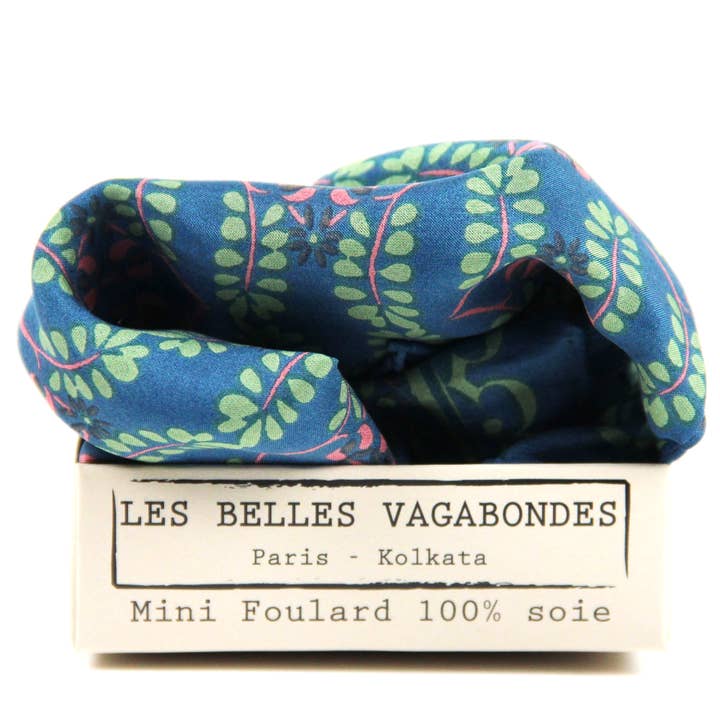 Les Belles Vagabondes – wholesale Head scarf – Women's – Mini Albertine Blue1