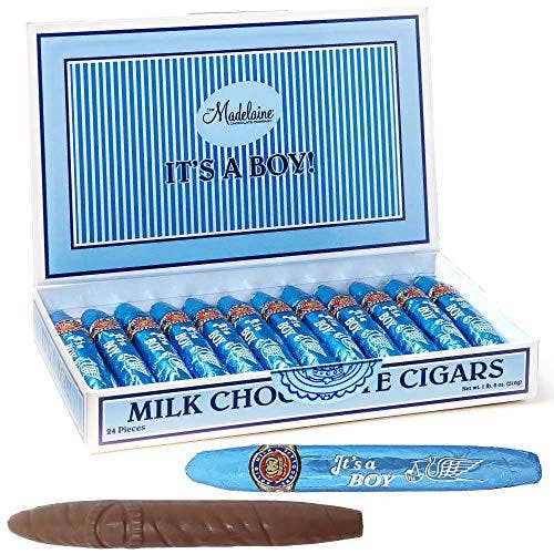 Long Island Candy Factory - Wholesale Chocolate Box - Madelaine Chocolate It's A Boy Milk Chocolate Cigars, Box of 24
