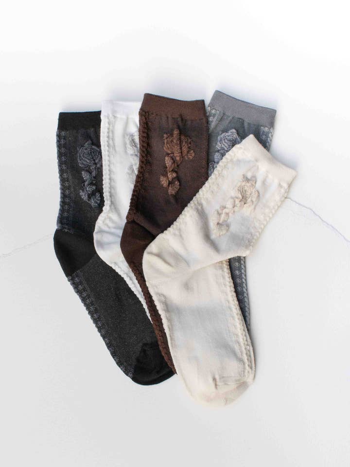 Tiepology - Wholesale Socks - Women's - Rose Cotton Blend Socks11