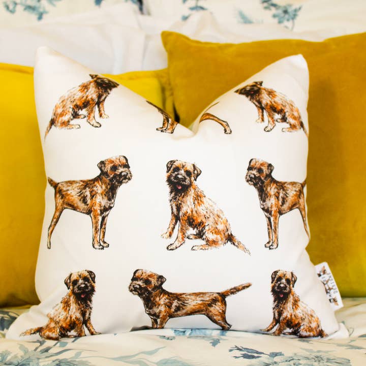 Cojín Border Terrier para venta al por mayor de Gemma Keith Designs