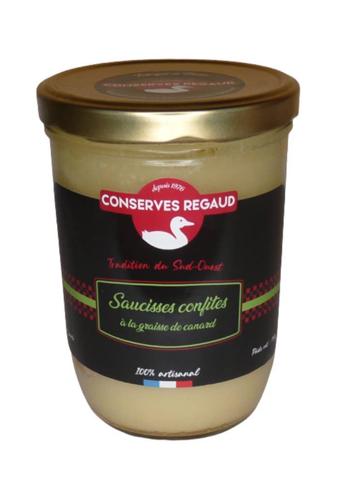 Maison Regaud - Vendita all'ingrosso Salsicce - Salsicce di puro maiale confit nel grasso d’anatra 750 g1