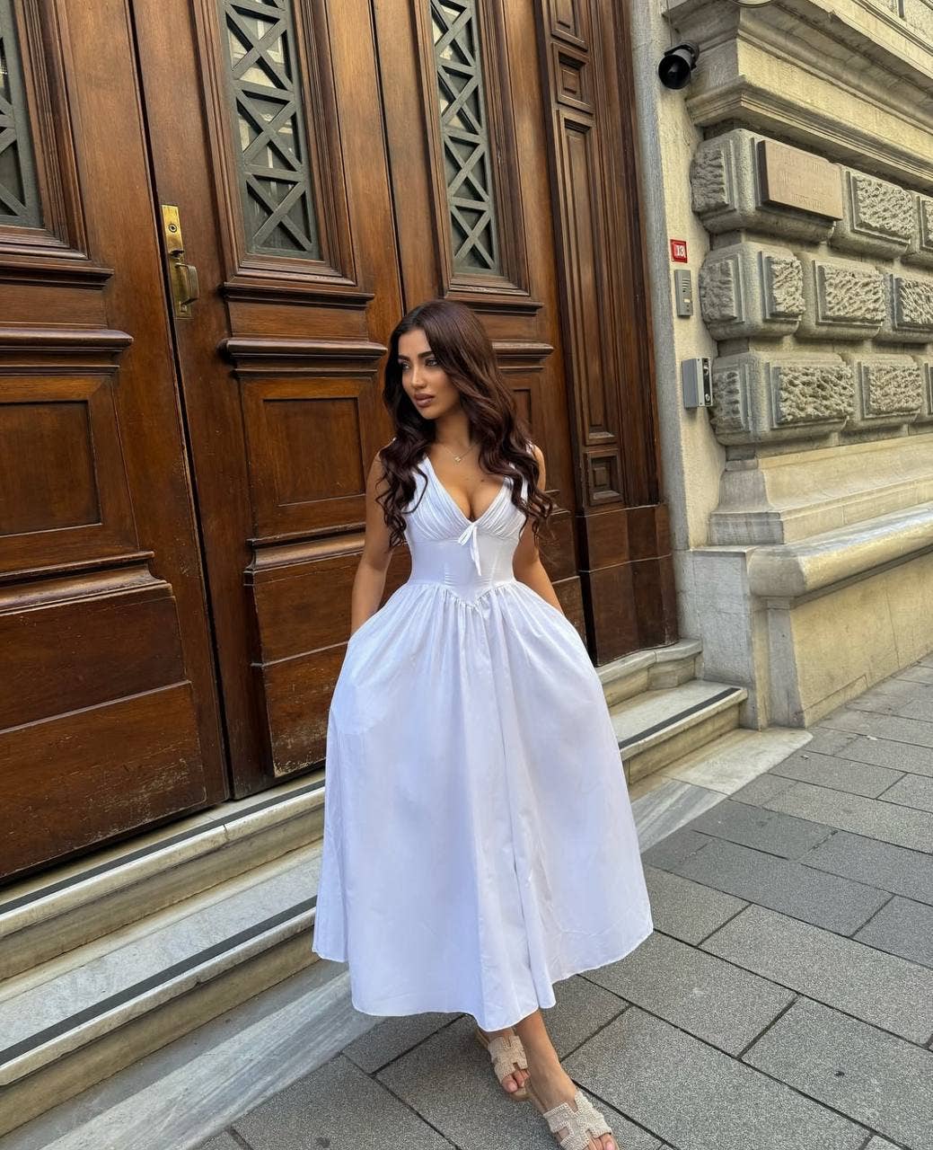 Standpoint Top – Vestido - Mulher por atacado – Vestido Riviera Maxi – Corpete – Laço Frontal – 12018