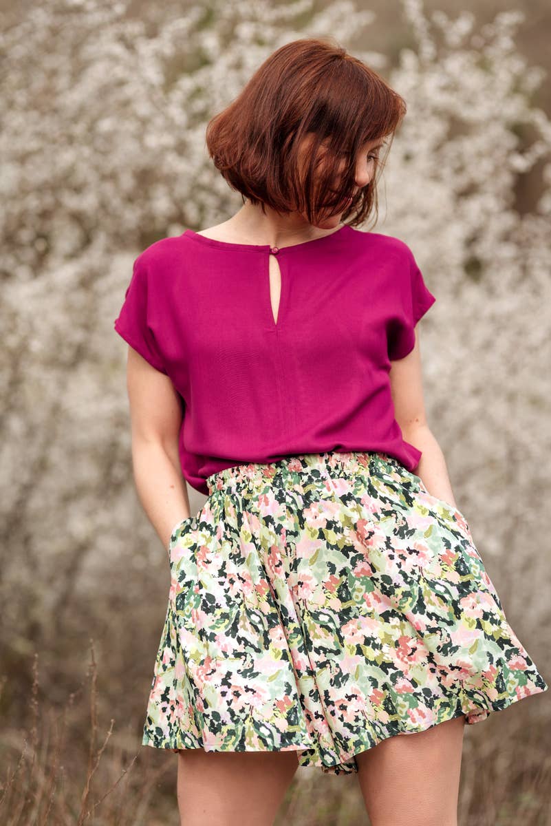 Eglantine et Zoé - Wholesale Fabric - Ecovero Pink Magenta Viscose Twill Fabric7