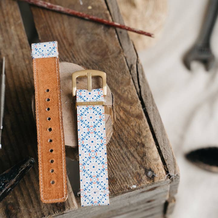 Leather Samsung Galaxy Watch Band Mosaic Style for wholesale by Inky Goat
