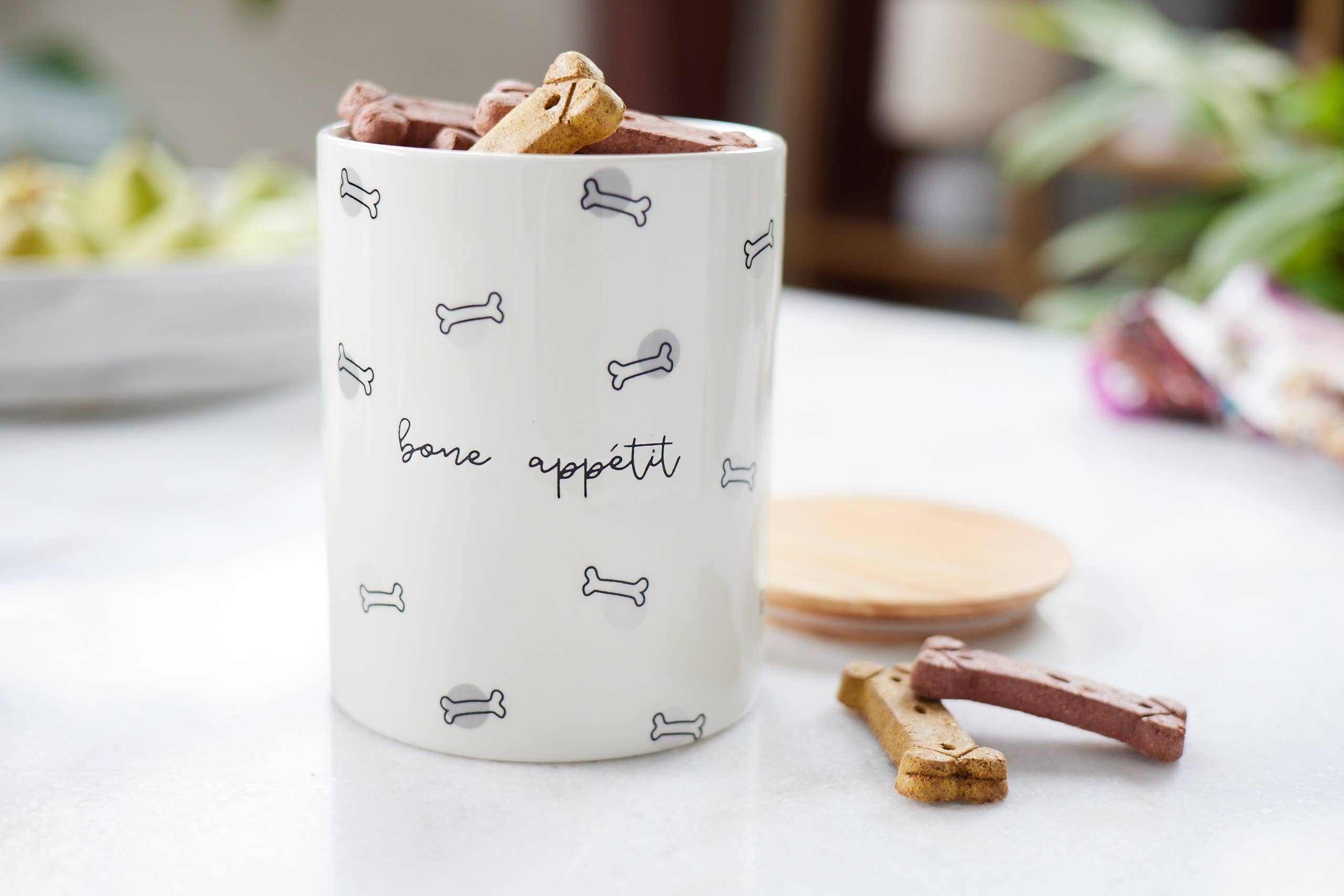 Pearhead - Wholesale Pet Treat Jar - Dog - Bone Appetite Ceramic Treat Jar3
