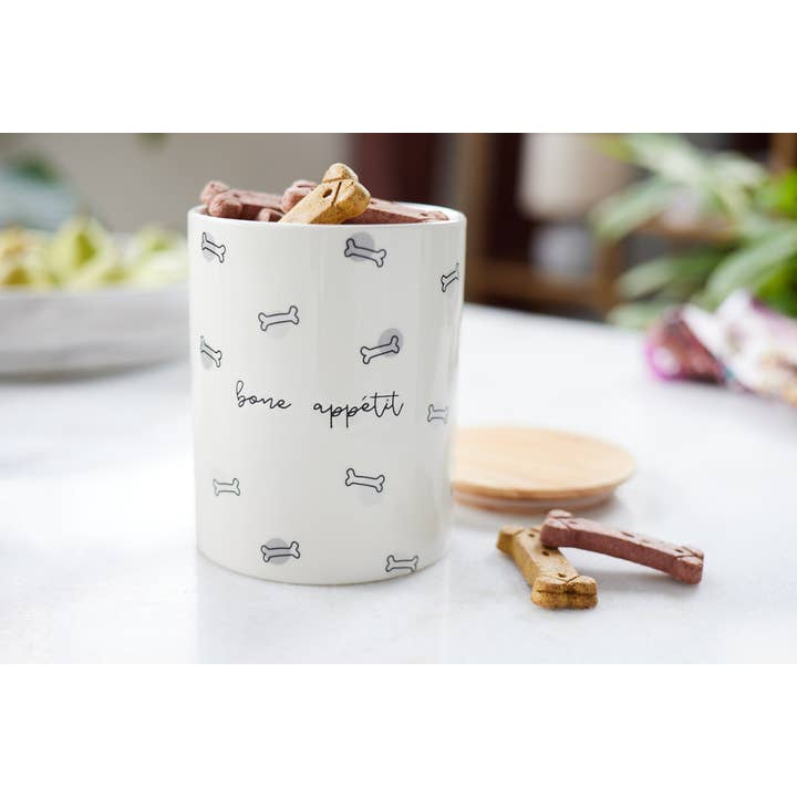 Pearhead - Wholesale Pet Treat Jar - Dog - Bone Appetite Ceramic Treat Jar3