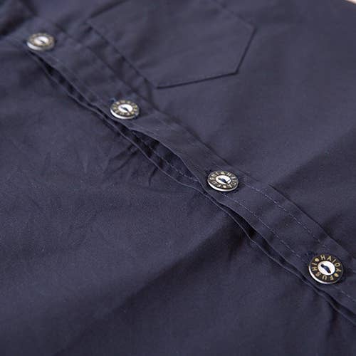 Fennco Styles - Wholesale Button Down Shirt - Kids - Navy Blue Cotton Button-Down Shirt – Baby & Toddler4