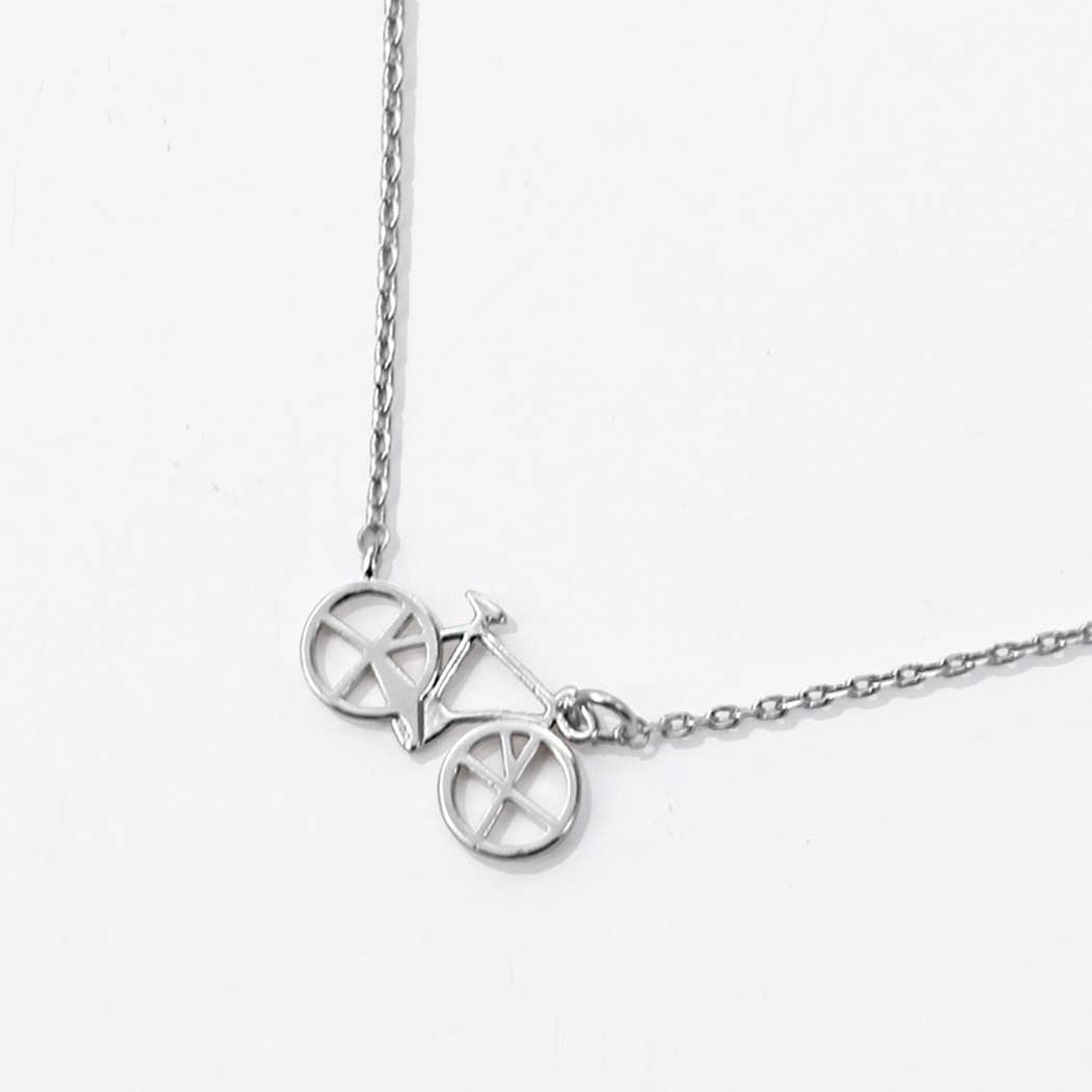 Fashion City - Wholesale Pendant/Charm Necklace - Gold-Dipped Bicycle Charm Necklace2