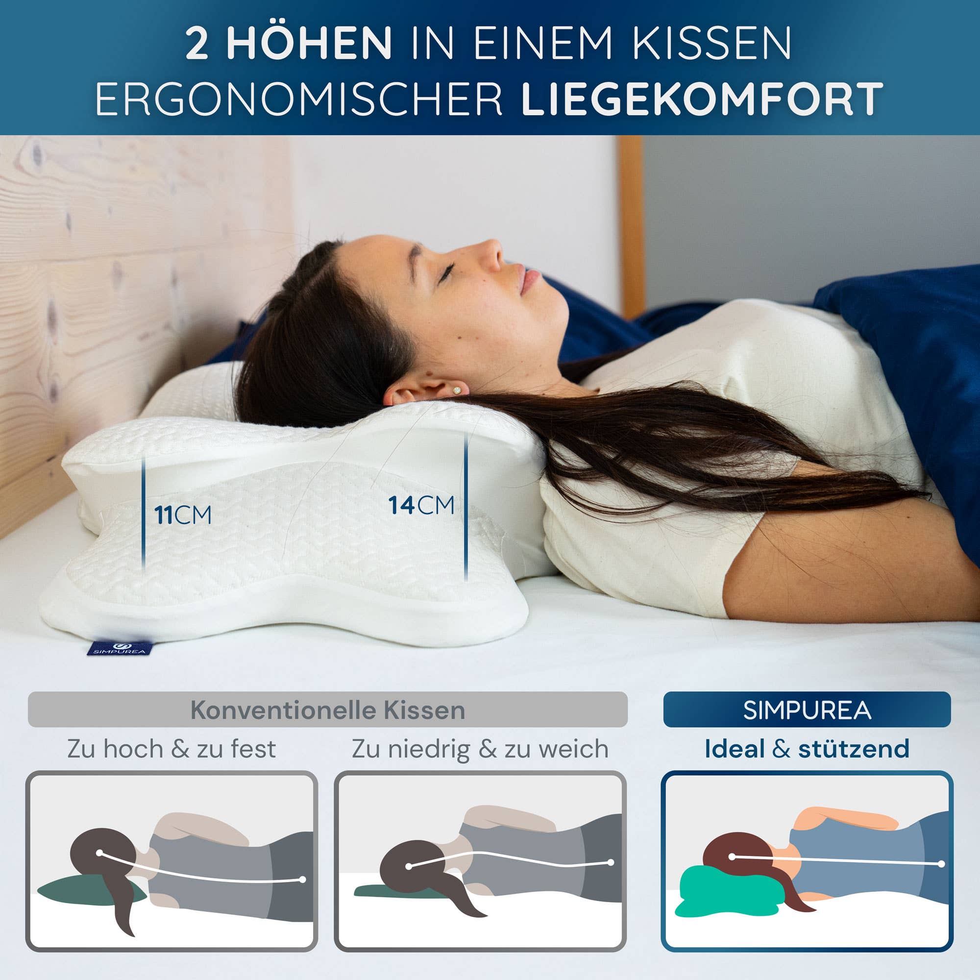 Simpurea – Almofada de cama por atacado – Almofada ortopédica de dormir "Bamboo"5