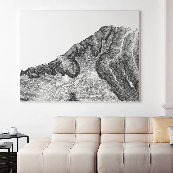 Na Pali Coast: Detailed Topography Map, Premium Poster Print for wholesale by Nativah Chaya