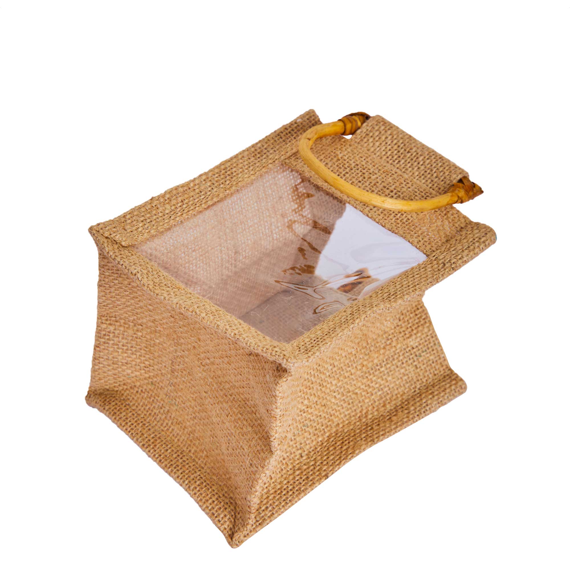 ecojutebags - Wholesale Gift Bag Set/Pack - Set of 12 Burlap Gift Bags – Small Jute with PVC Window8