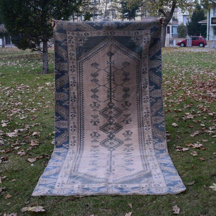 Alfombra Oushak turca envejecida vintage, alfombra de diseño para venta al por mayor de Vintage Pillows Store