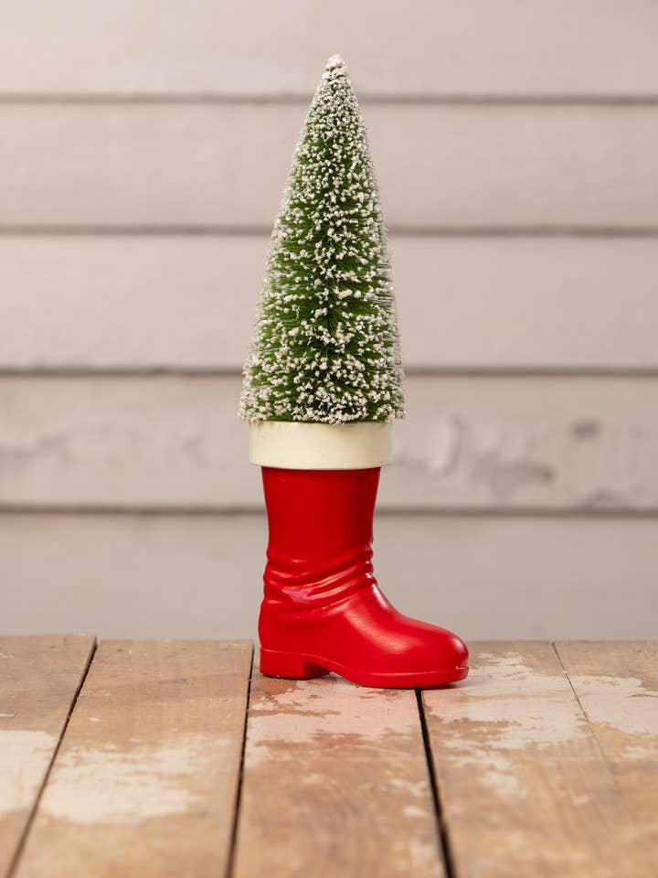 Large Santa Boot With Bb Tree for wholesale by Bethany Lowe Designs