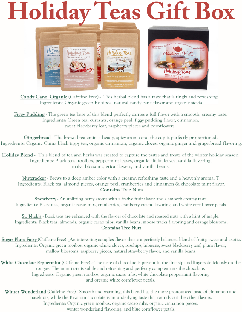 Simpson & Vail - Wholesale Loose Tea - Holiday Tea Sampler - Gift Box, 10 Packages3