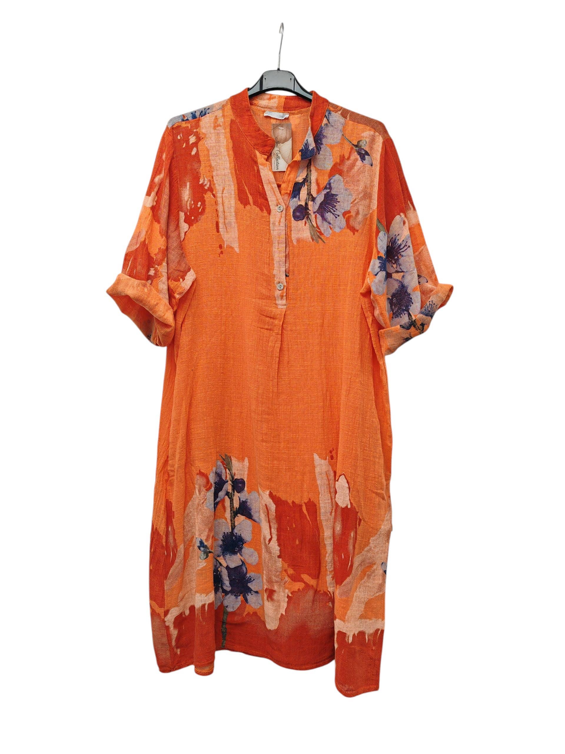 Superbia - Vente Robe – femme - Robe en coton premium taille unique italienne à imprimé floral avec deux poches11