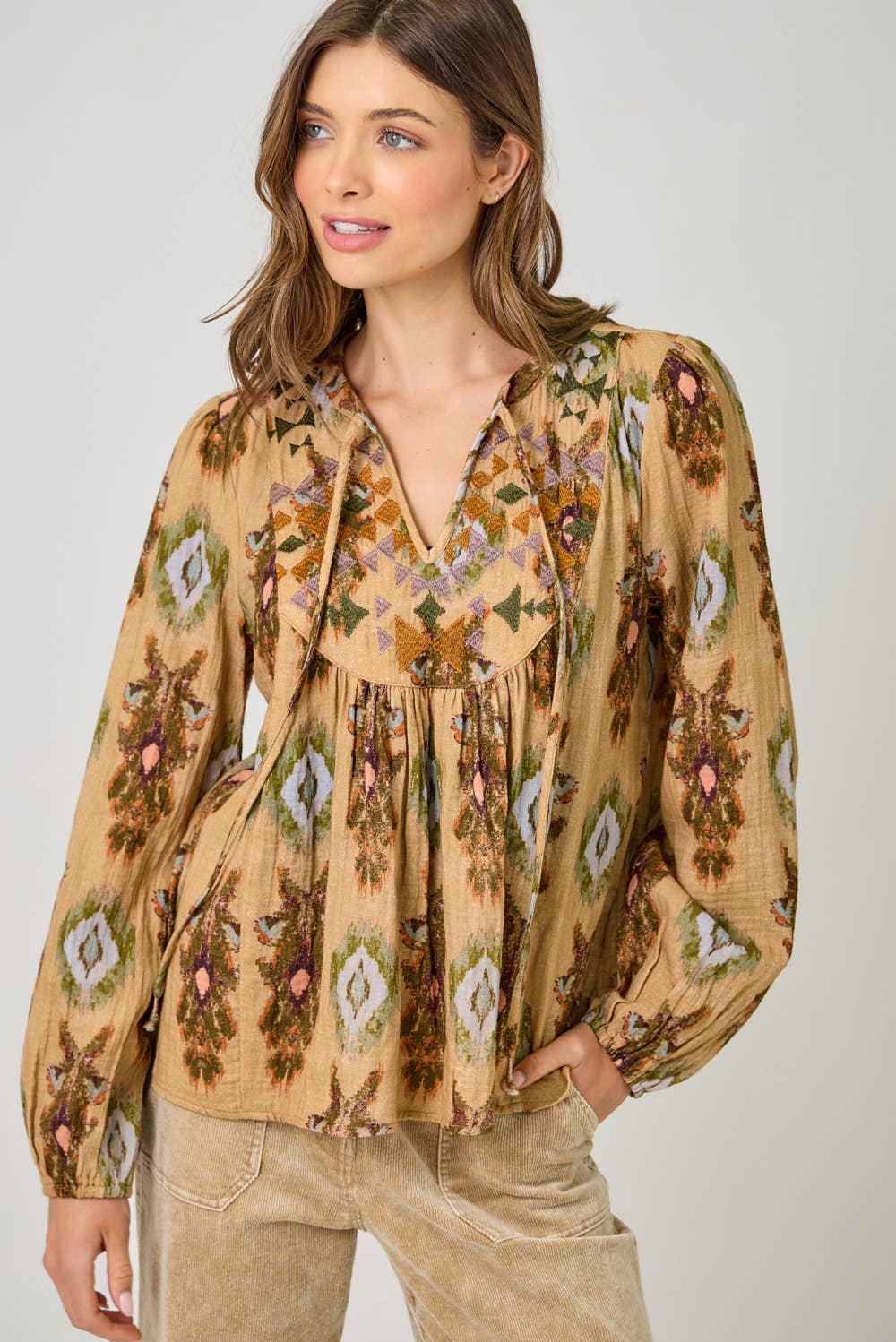 Mystree - Wholesale Blouse - Women's - 61311 Embroidery Yoke Peasant Top