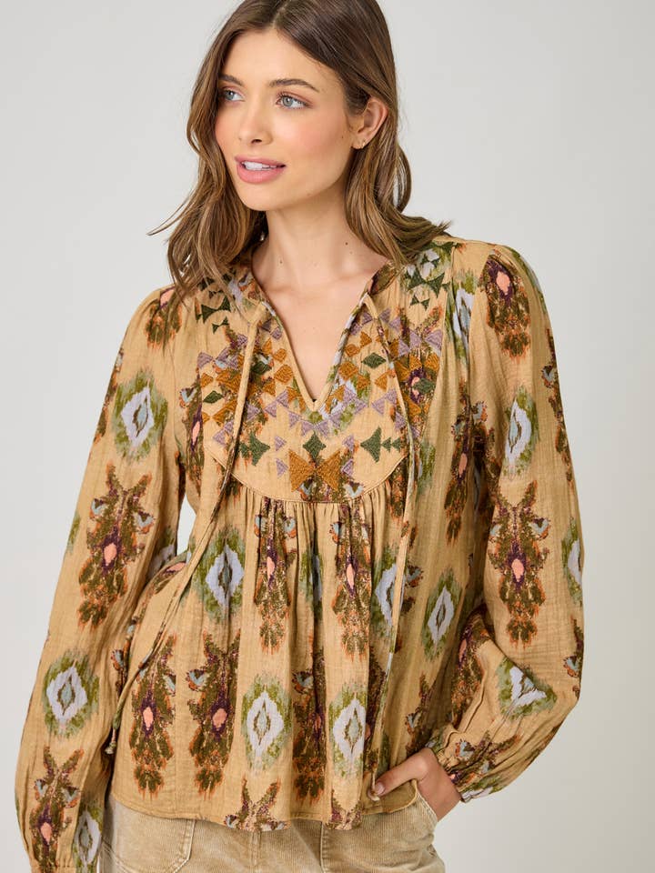 61311 Top contadino con sprone ricamato per la vendita all'ingrosso da parte di Mystree