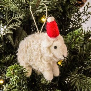 Friendsheep - Wholesale Ornament Set - Santa's Sheep Holiday Eco Wool Ornament- Set of 2 1