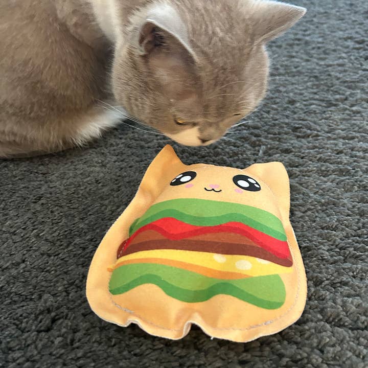 4cats Heimtierbedarf GmbH - Wholesale Pet Toy - Cat - 4cats Kawaii Food Collection - Burger Cat - 4 Pieces1
