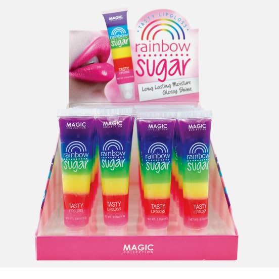Majestic Wholesale - Wholesale Lip Gloss - MAGIC COLLECTION RAINBOW SUGAR TASTY LIP GLOSS 36PCS BOX SET