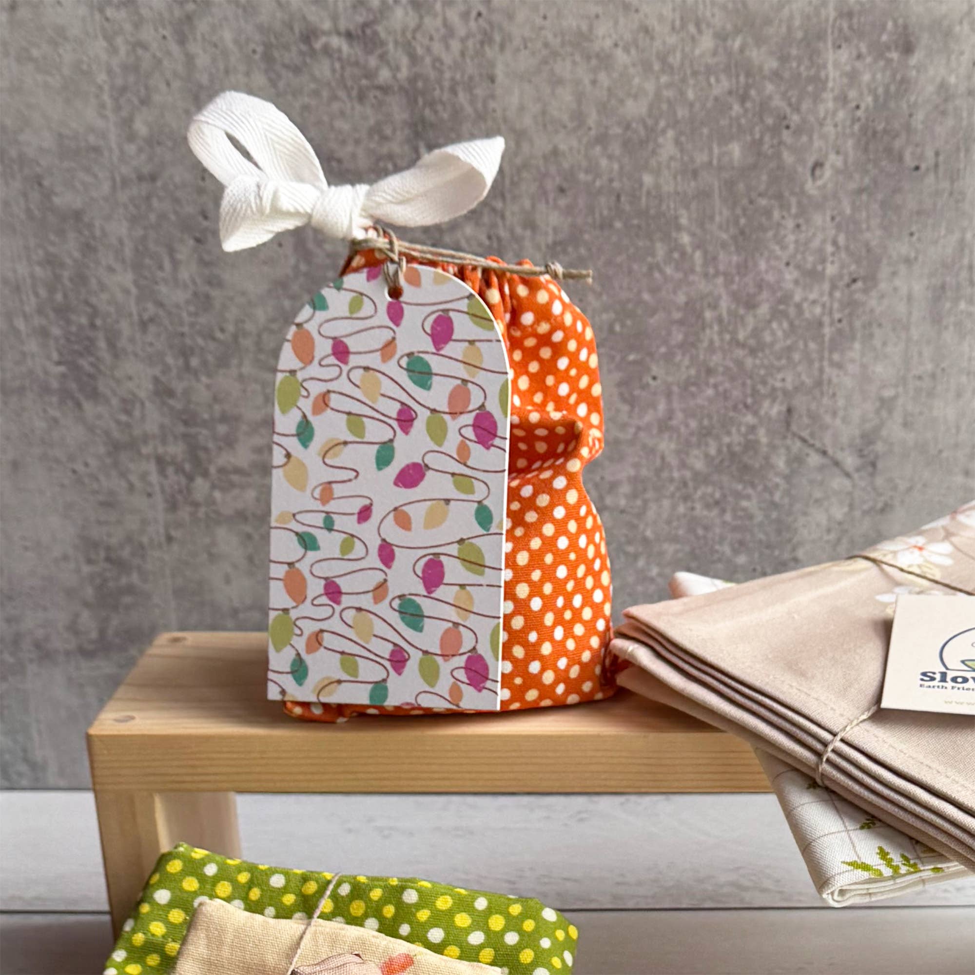 Slow Notes - Wholesale Gift Bag Set/Pack - Reusable Gift Bag Trio – 3-Piece Organic Cotton Set12