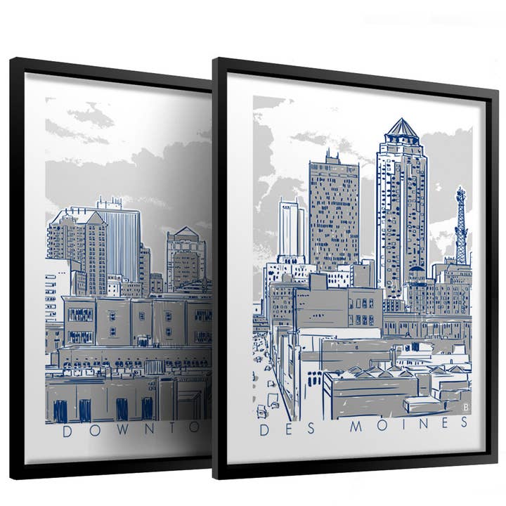 Downtown Des Moines Print Set for wholesale by Bozz Prints