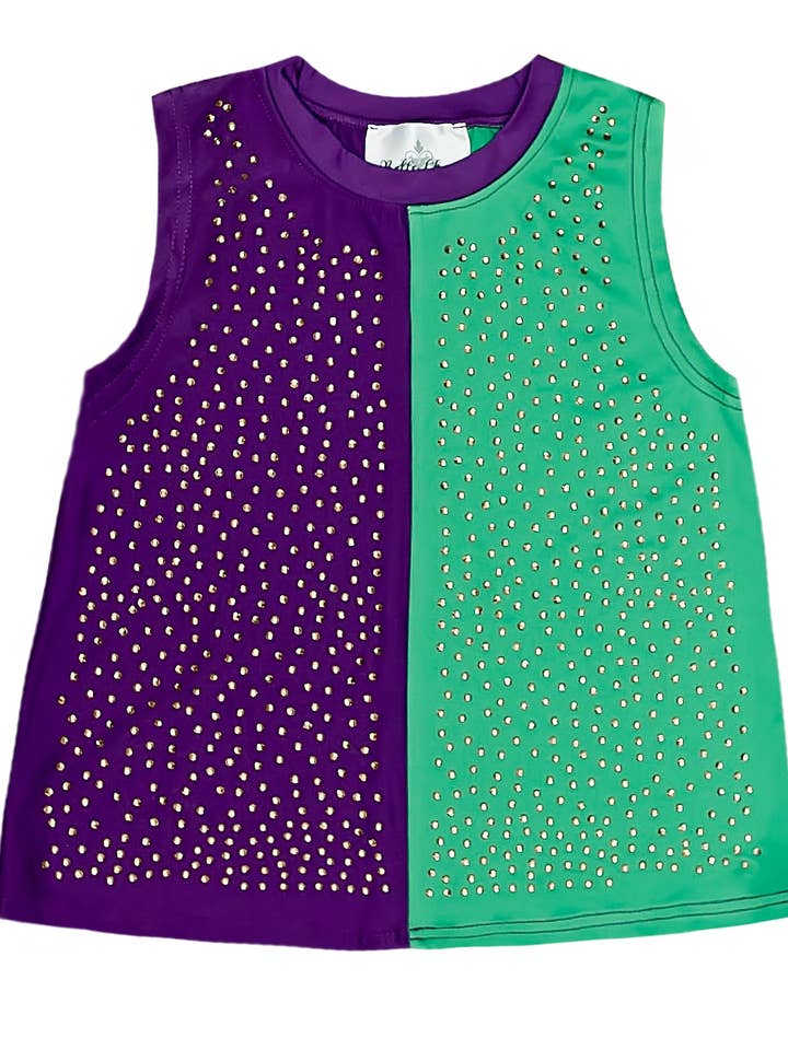 Color Block Athletic Wear with Crystals Top for wholesale by Belle Cher