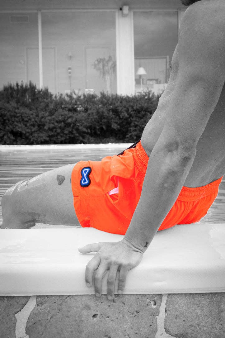 Illogico - Wholesale Swim Shorts - Men's - Neon orange swimsuit1