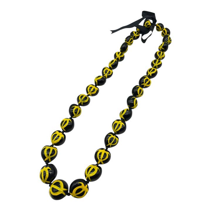 Hawaiian Style Kukui Lei Necklace - Yellow Turtles - Honu for wholesale by Pacific Ocean Collections