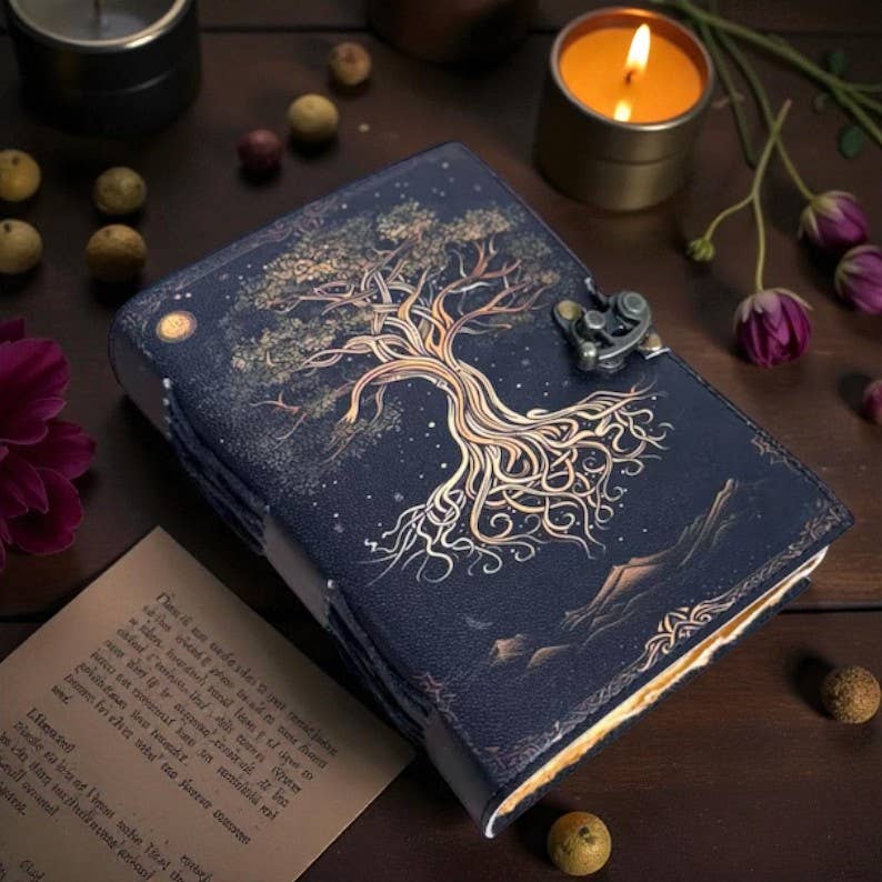 Leatherooze - Wholesale Journal/Diary - Tree of Life Leather Journal: Celestial Spell Book, Grimoire5