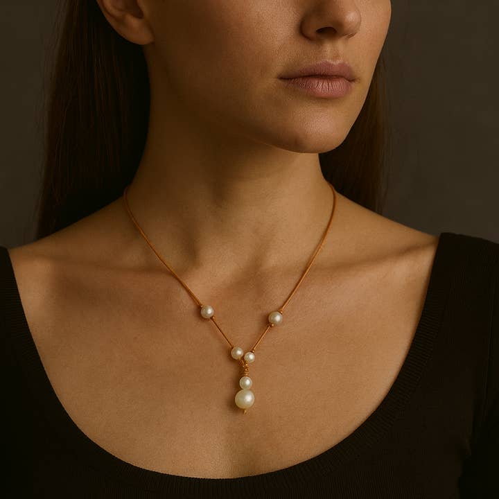 Salzwind-Perlen-Lariat für den Großhandel von So... Silver Jewelry