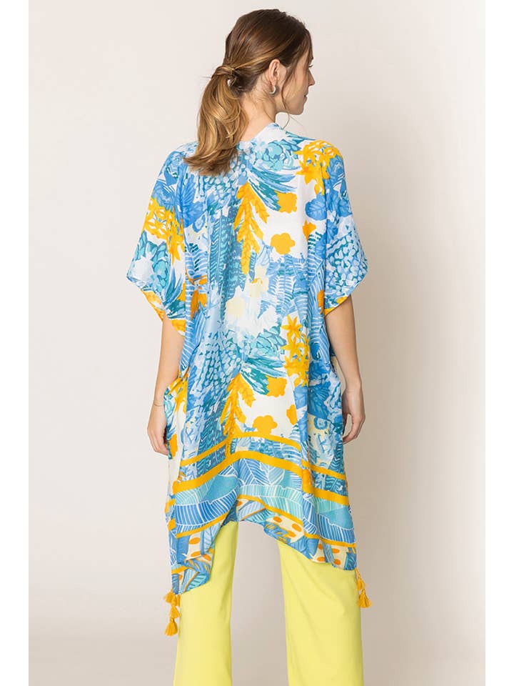 Hana - Wholesale Kimono - Women's - Floral Pattern Print Tassel Summer Kimono10