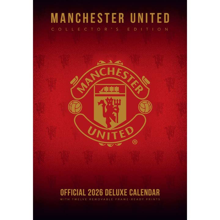 MANCHESTER UNITED FC 2026 A3 DELUXE CALENDAR for wholesale by Danilo Promotions Ltd