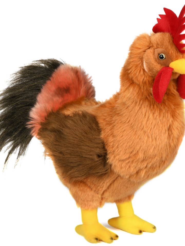 Brown rooster - 34 cm (height) - cuddly/plush toy for wholesale by Uni Toys