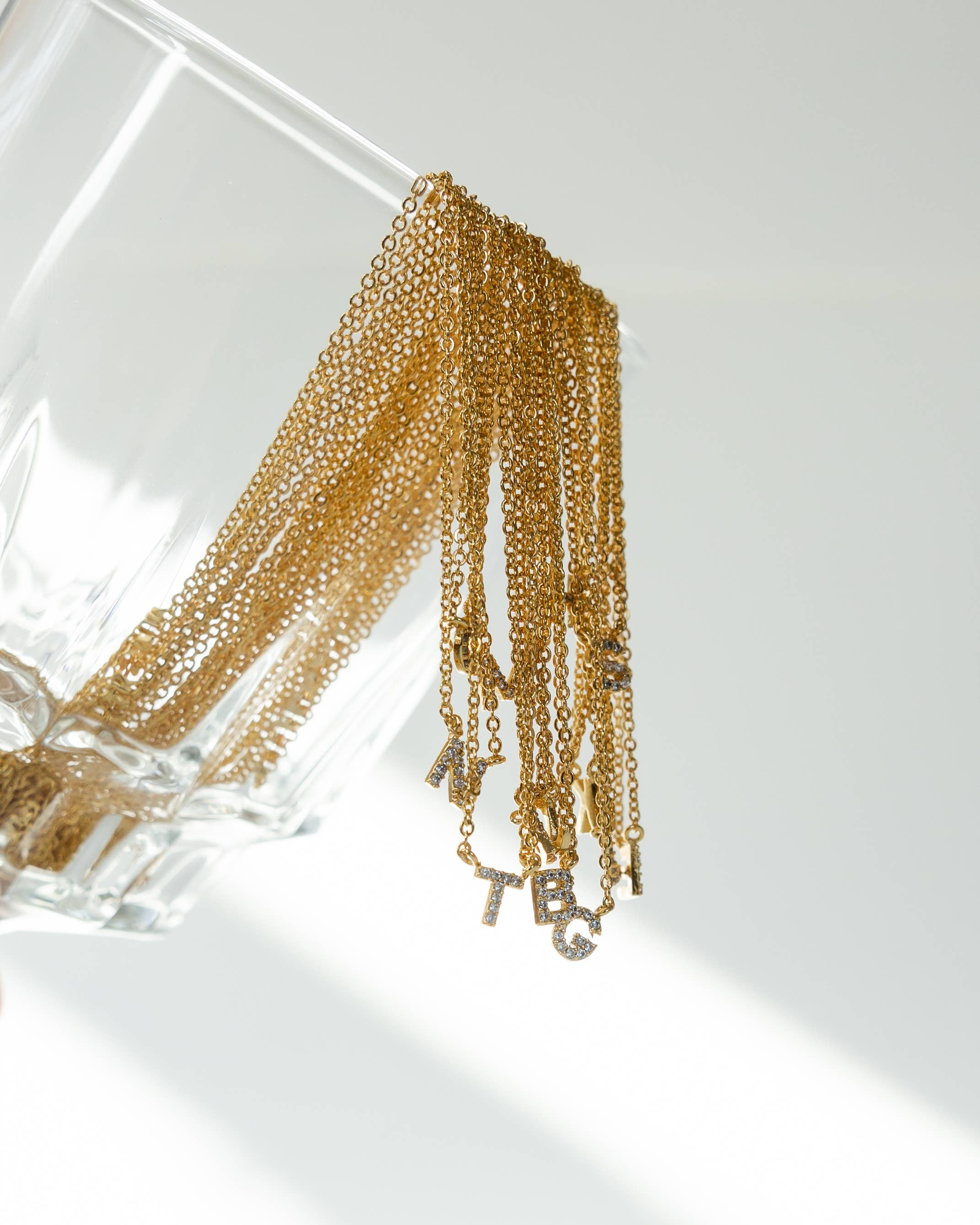 Brenda Grands Jewelry - Wholesale Jewelry Set - 18K Gold Dainty Shiny Initial Necklace - Set of 1640