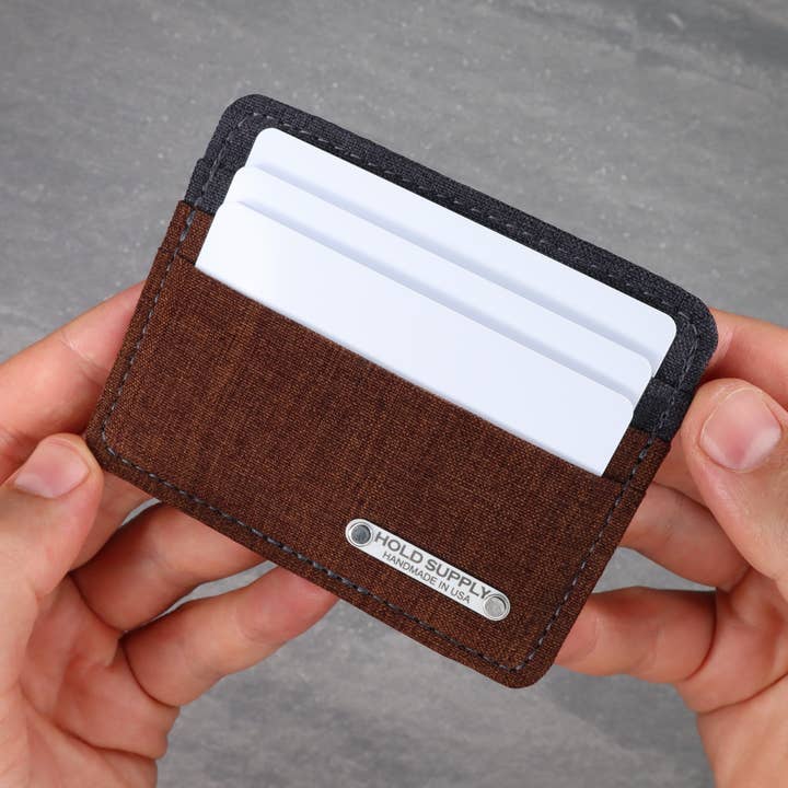 Carteira Porta-Cartão Unisexo Castanho e Cinza por atacado de HOLD SUPPLY