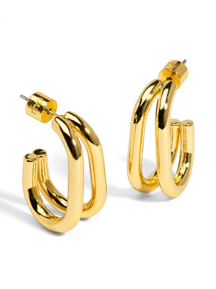Wide Metal Double Hoop Earring for wholesale by rho