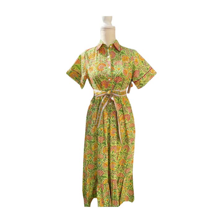 Gisele Shirt Dress (Bright Green) for wholesale by Pastel Poppy