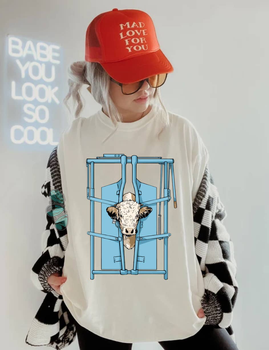 The Branded Blue Roan - Vendita all'ingrosso Maglietta serigrafata - Donna - Grafica occidentale Chute Yeah0