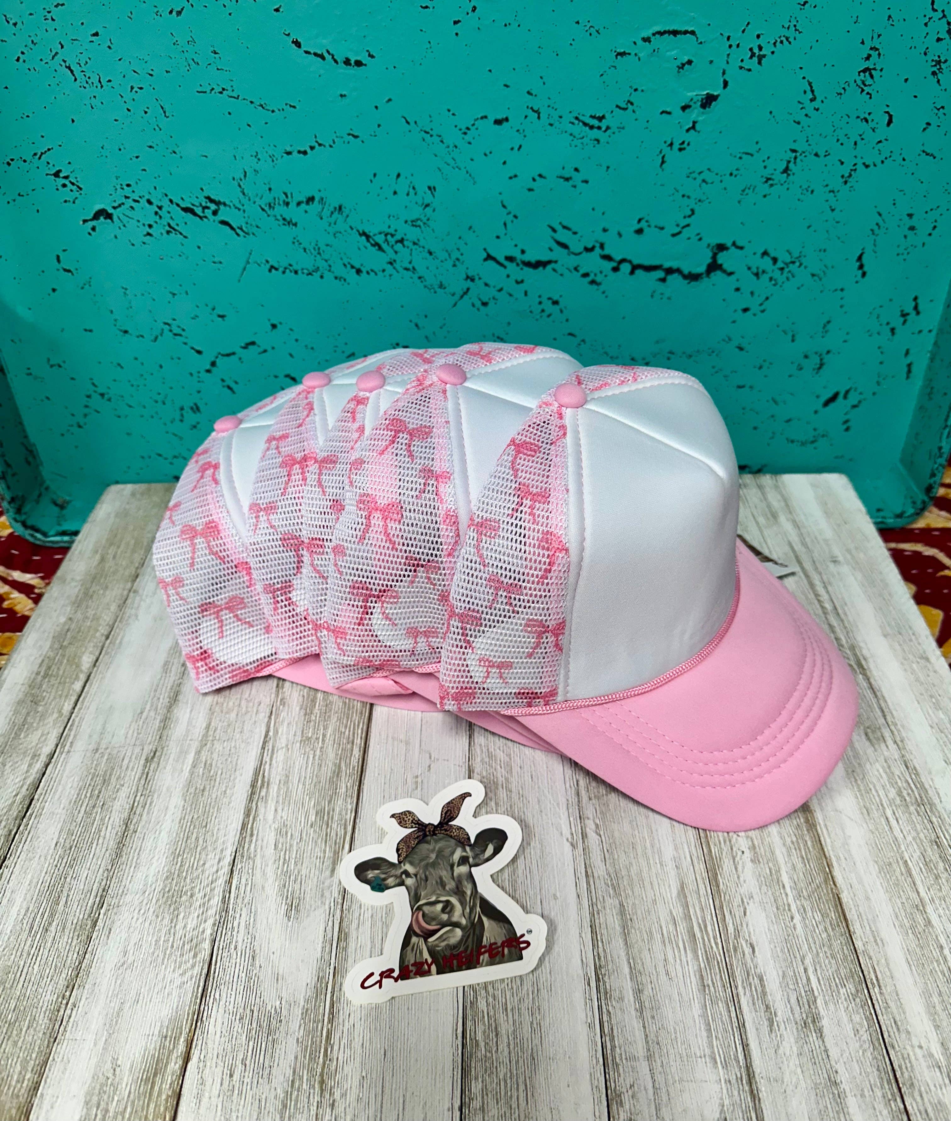 Crazy Heifers Wholesale - Wholesale Trucker Hat - Women's - Trucker Hat W/ Bow Print2