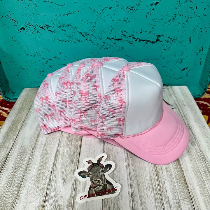 Crazy Heifers Wholesale - Wholesale Trucker Hat - Women's - Trucker Hat W/ Bow Print2