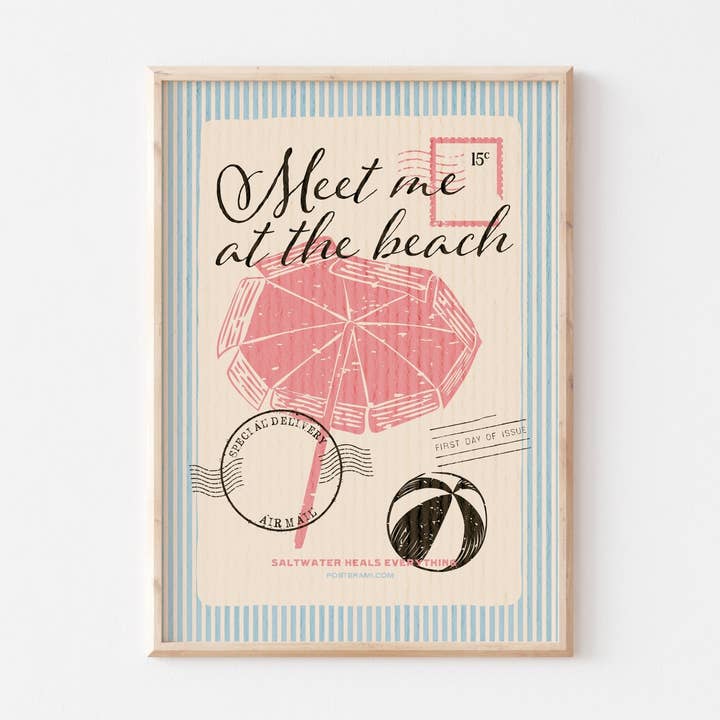 Rencontre-moi à la plage Art Print pour la vente par POSTERAMI