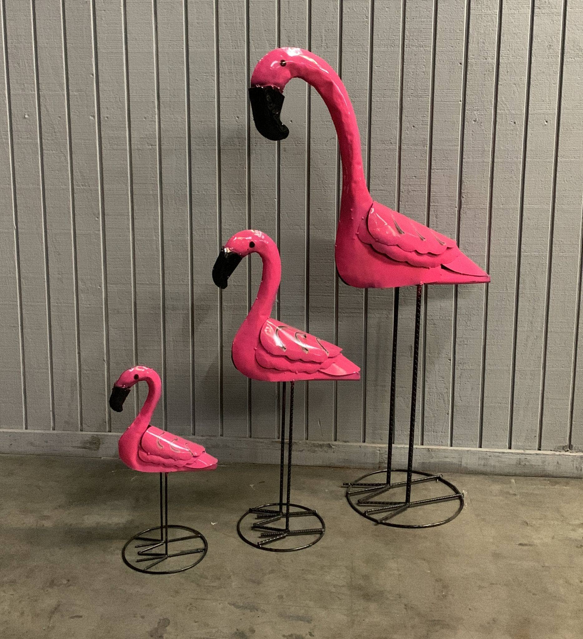Rustic Farm - Wholesale Decorative Figurine - 34-101 - Small Flamingo Decorative Figurine, Recycled Metal0