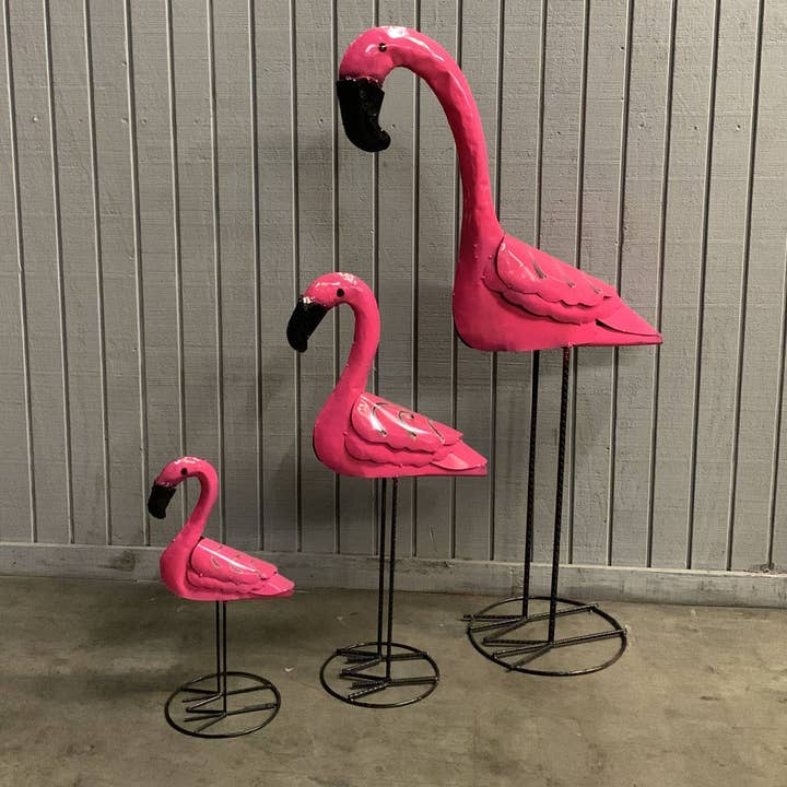 Rustic Farm - Wholesale Decorative Figurine - 34-101 - Small Flamingo Decorative Figurine, Recycled Metal0