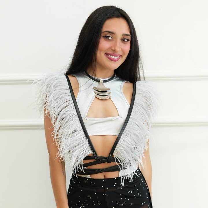 Chloe Festival Harness - SIlver for wholesale by Zucker Feather Products