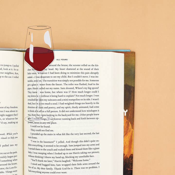 Humdrum Paper - Wholesale Bookmark - Glass of Wine Bookmark (it's die cut!)